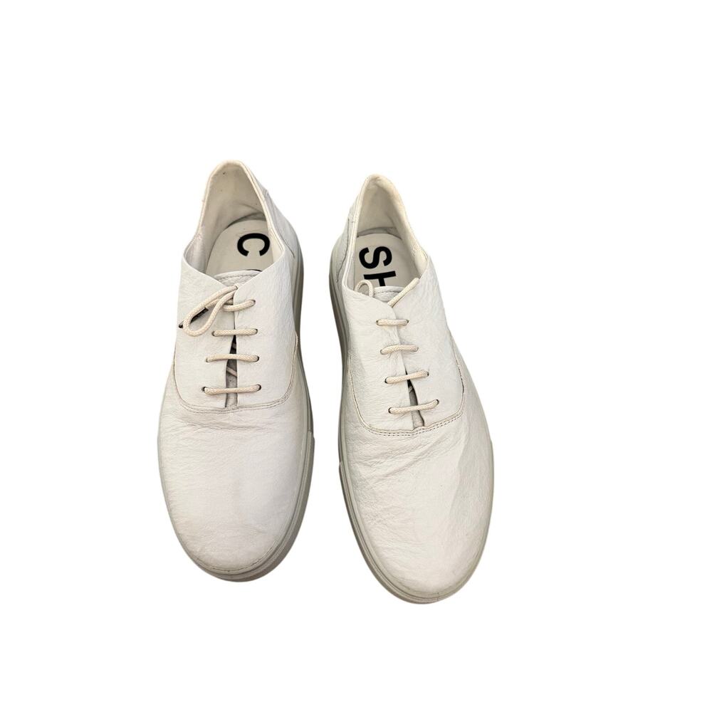 ECCO Kyle CVO Oxford Sneaker White Grey Crinkle Leather Sz 41 8